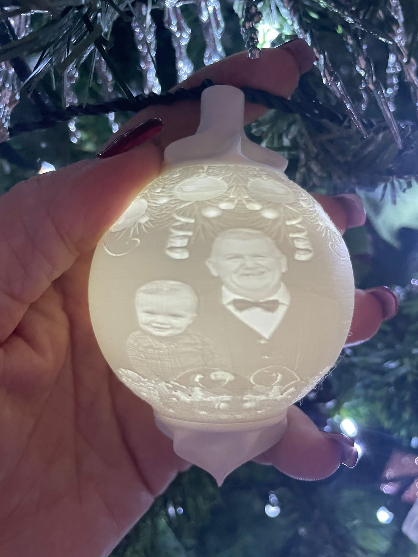 Personalised Christmas tree light decoration