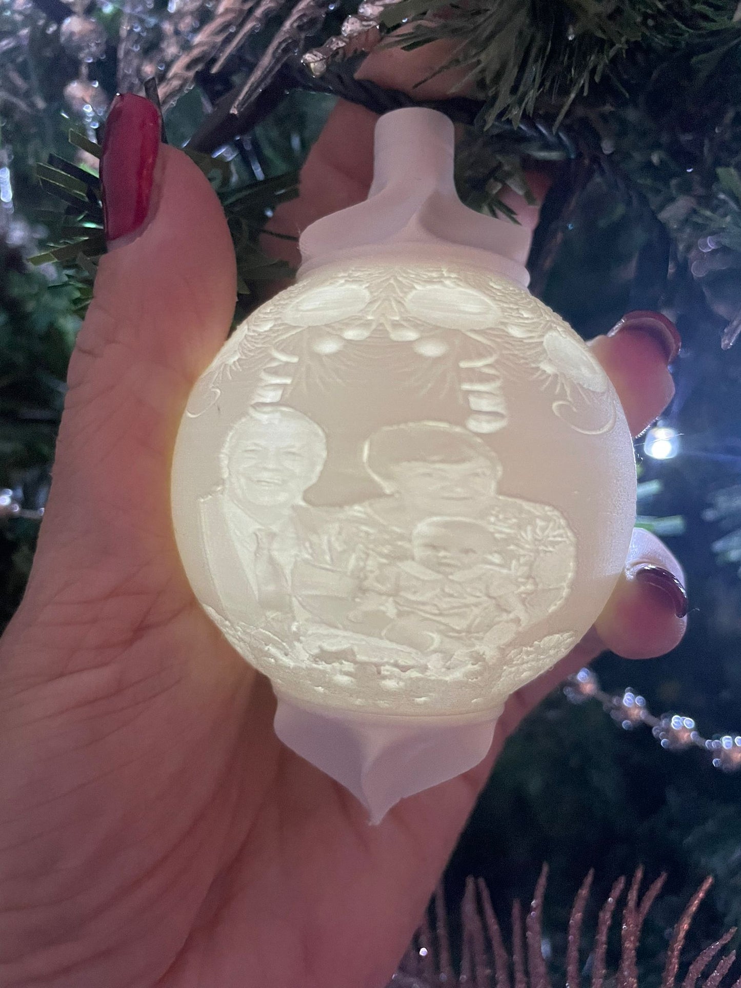 Personalised Christmas tree light decoration