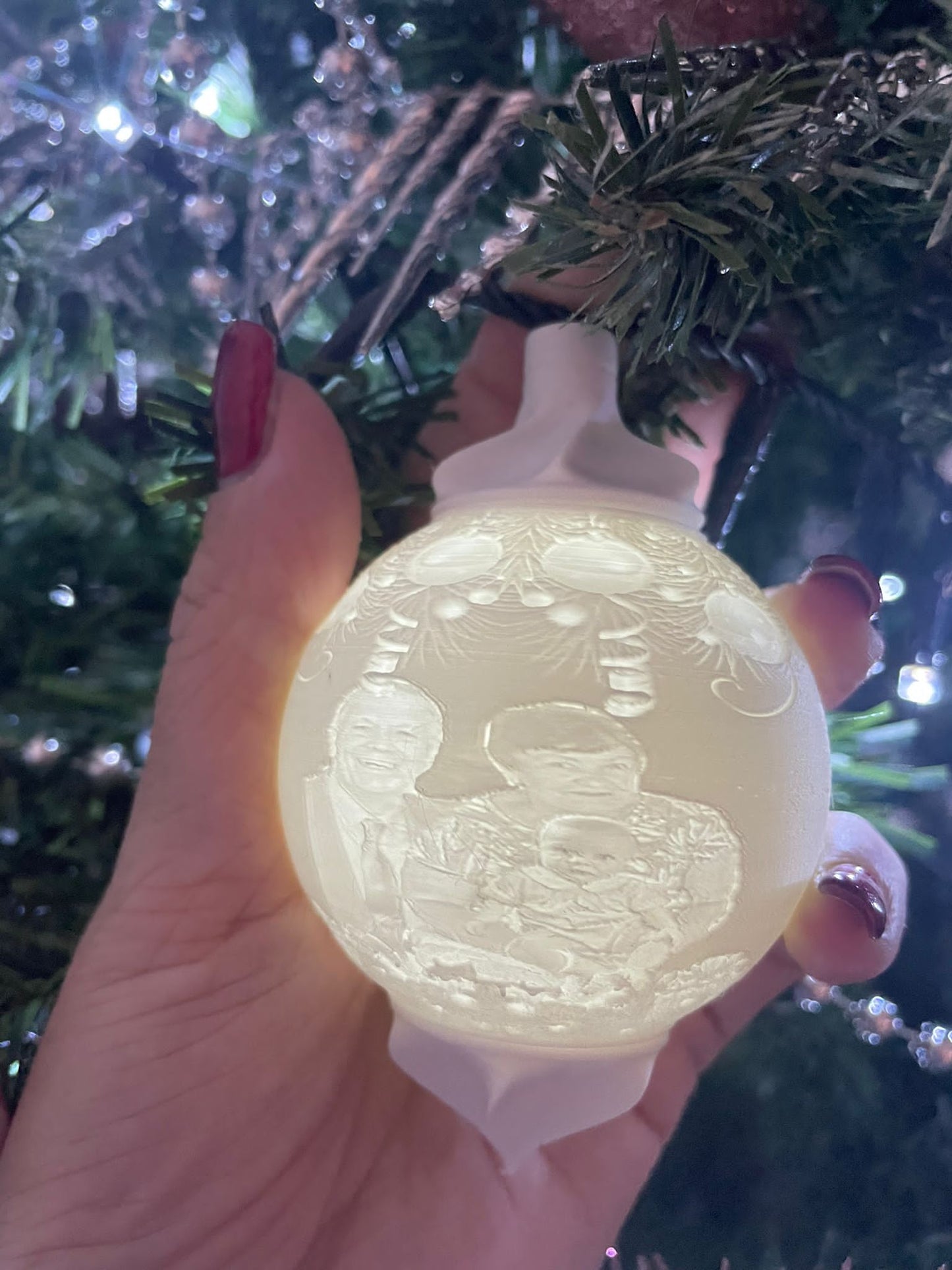 Personalised Christmas tree light decoration